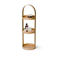 round caddy 3 tray - oak
