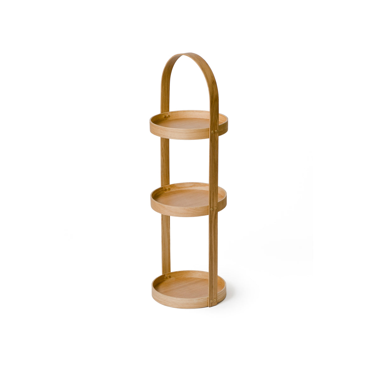 round caddy 3 tray - oak