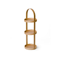 round caddy 3 tray - oak