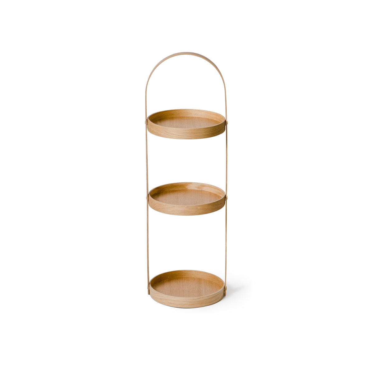 round caddy 3 tray - oak