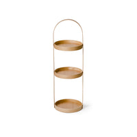 round caddy 3 tray - oak