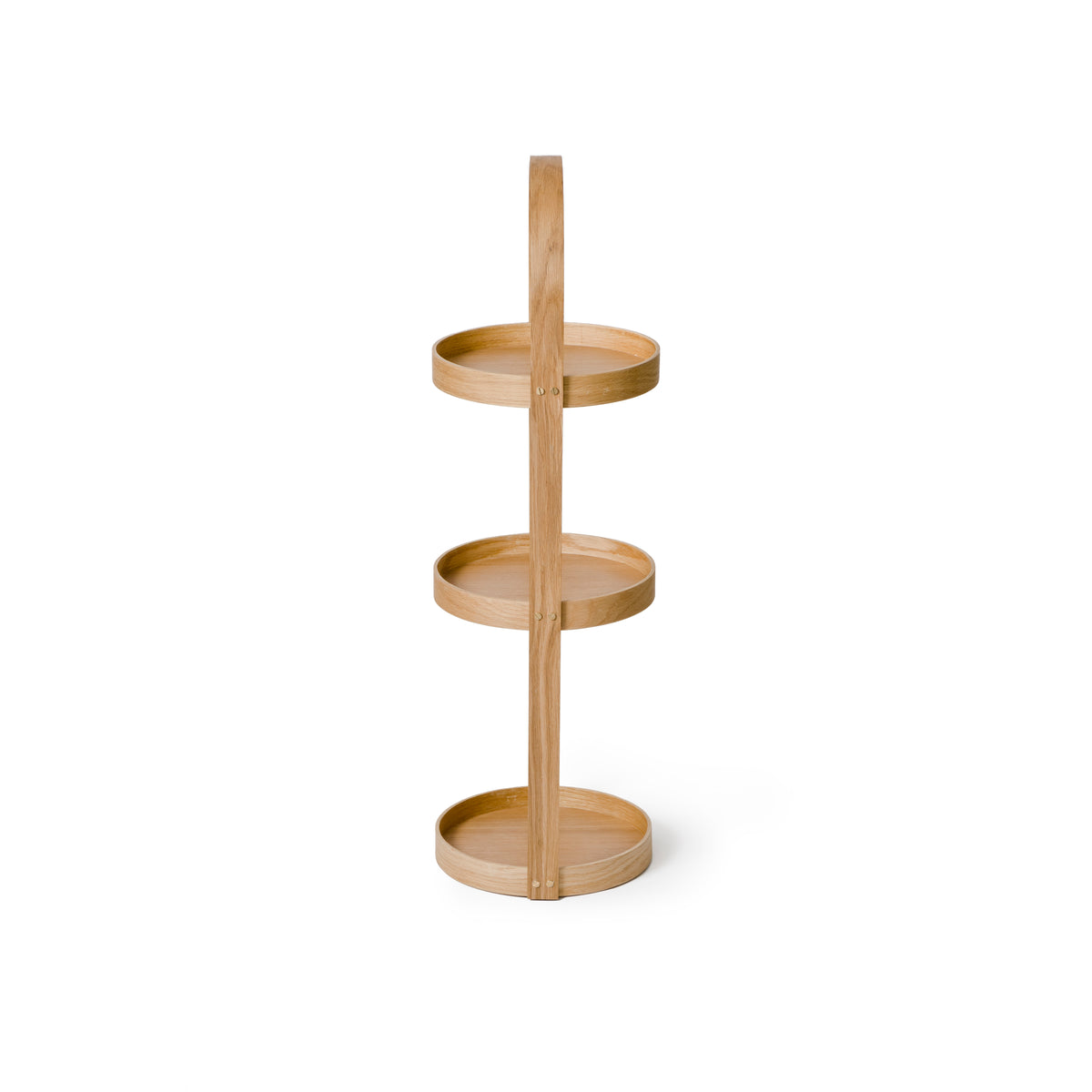 round caddy 3 tray - oak