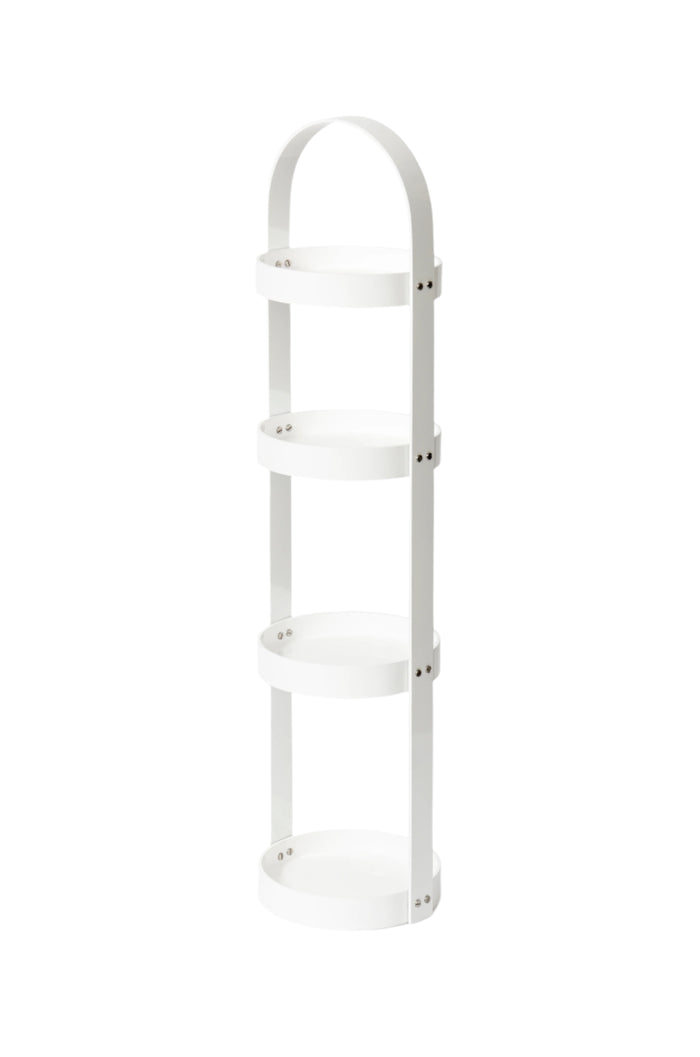 round caddy 4 tray - white