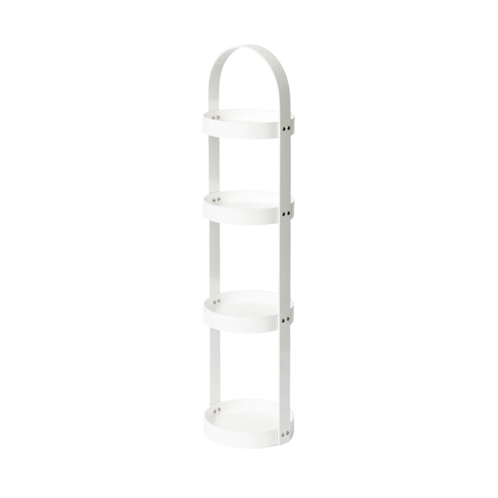 round caddy 4 tray - white