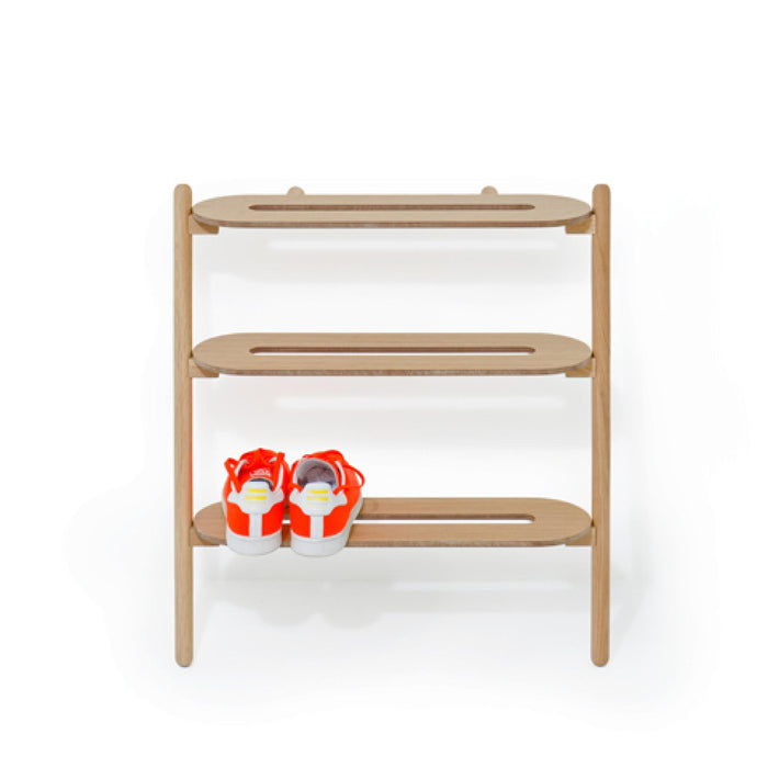 shoe rack heel bar - oak
