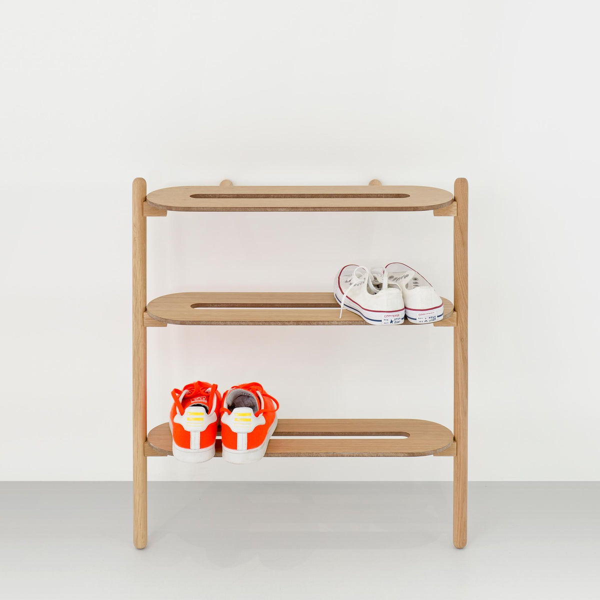 shoe rack heel bar - oak