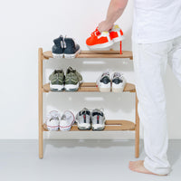 shoe rack heel bar - oak