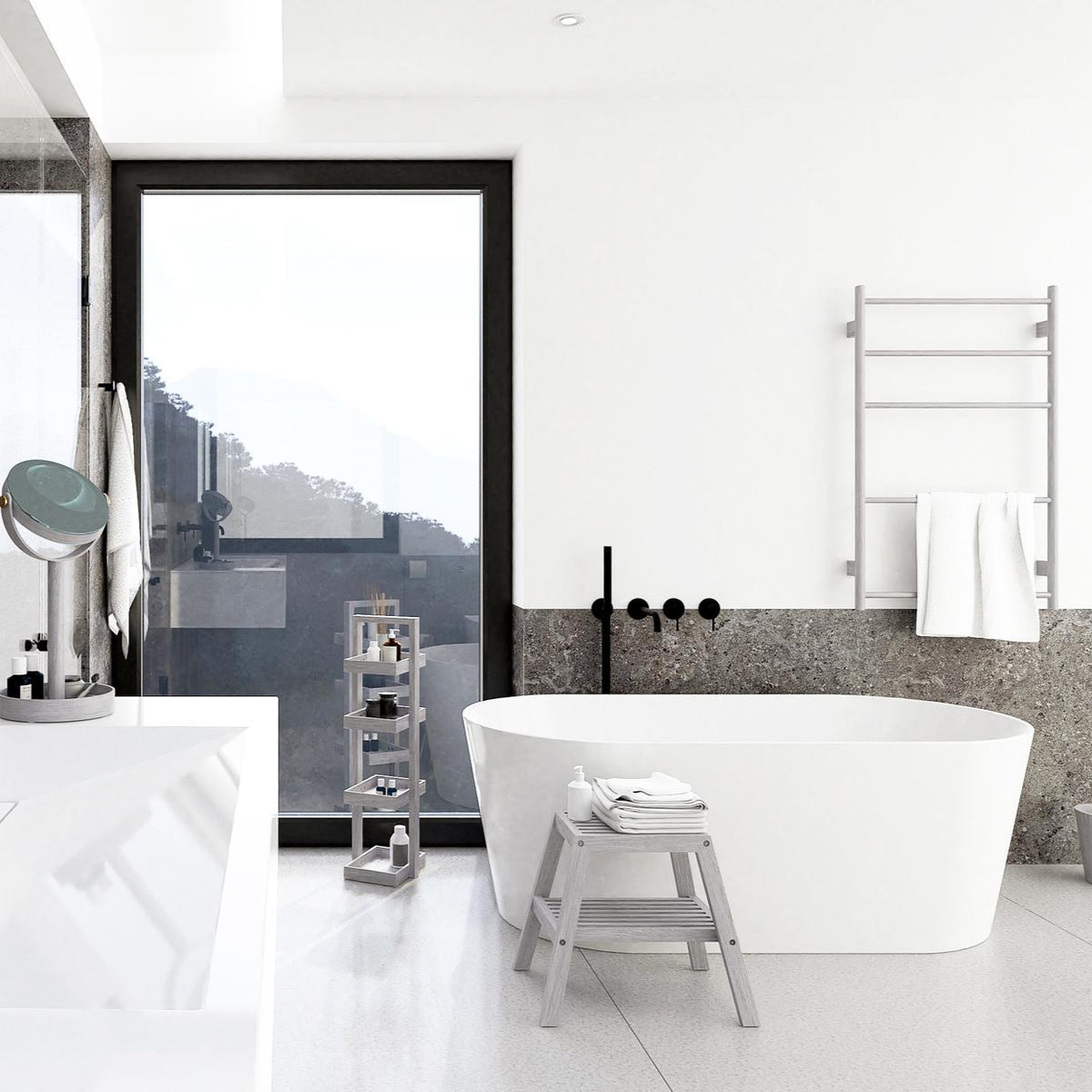 Stool seat oyster white
