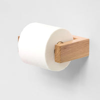 toilet roll holder slimline - oak