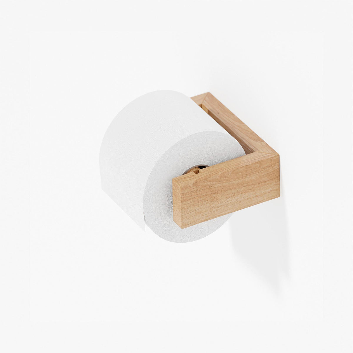 toilet roll holder slimline - oak