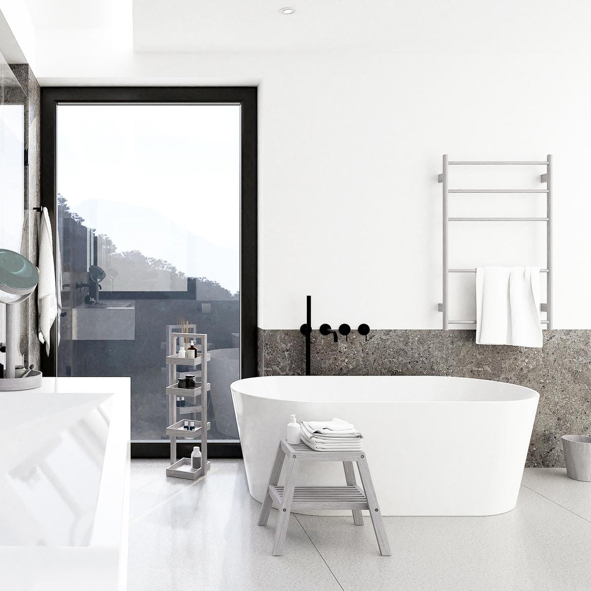 towel rail wallbar - oyster