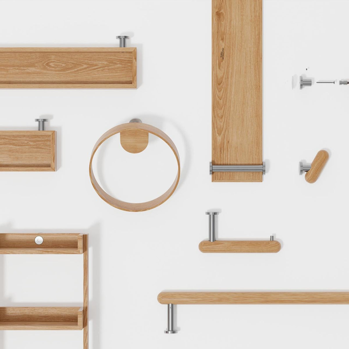 hand towel ring yoku - oak
