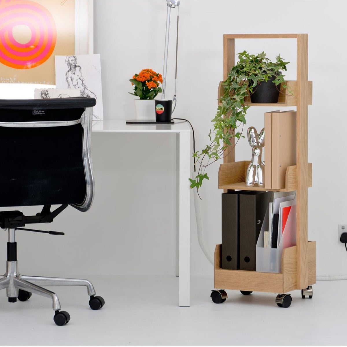 shelf storage mini bookie - oak