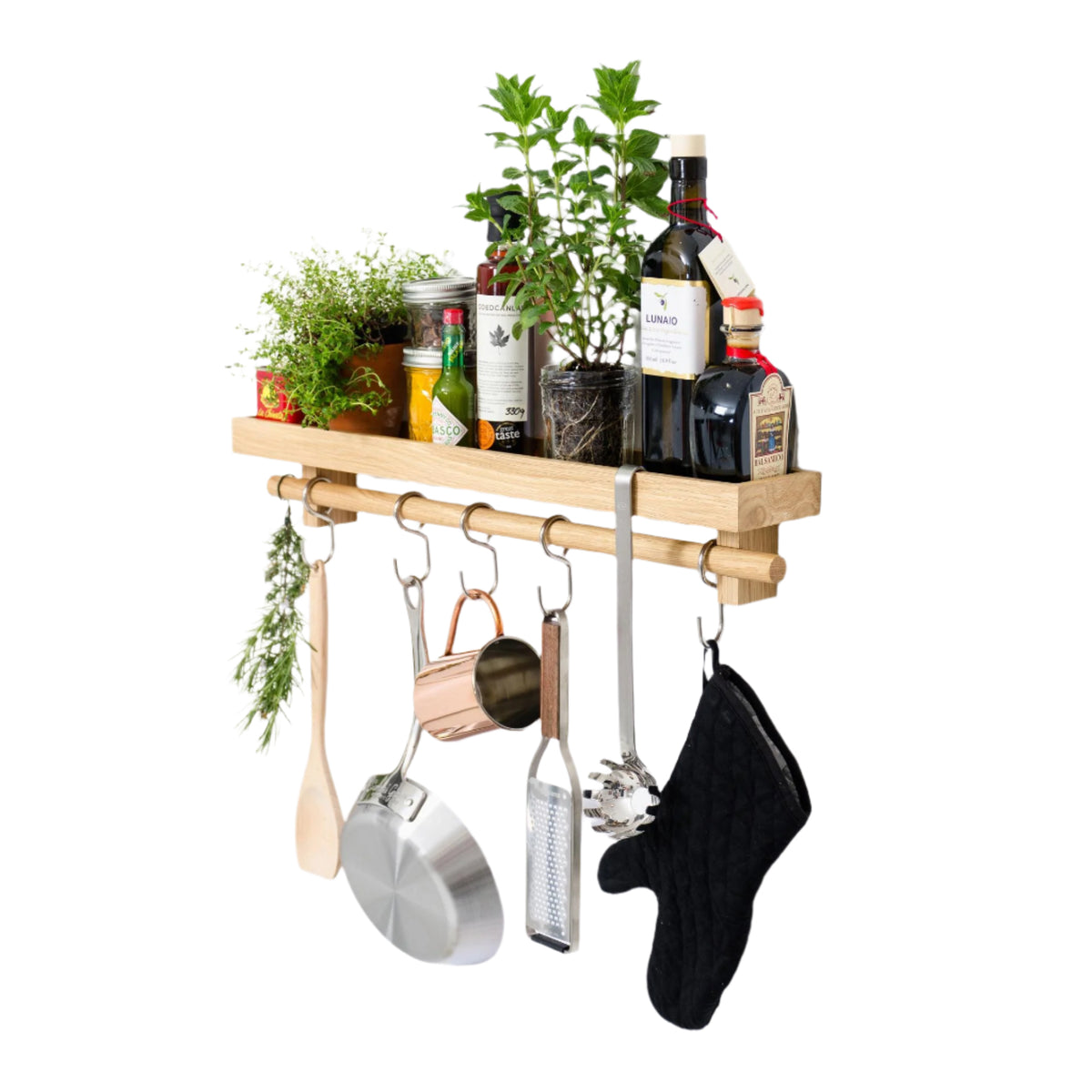 utensils rail shelf - oak