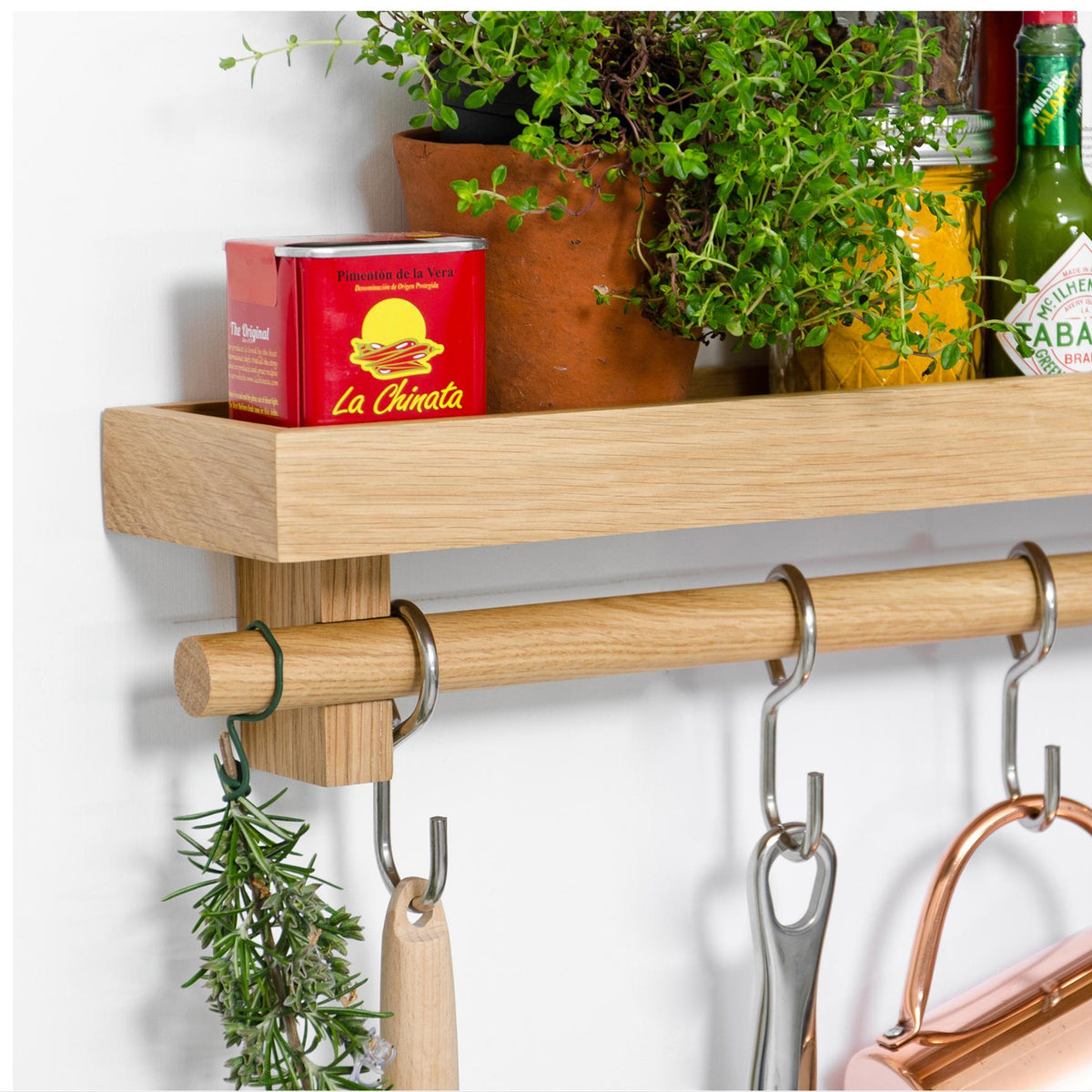 utensils rail shelf - oak