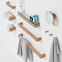 wall magnify mirror slimline - oak
