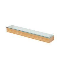 Glass shelf with bamboo