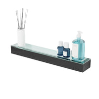 Glass shelf 'Slimline' dark oak