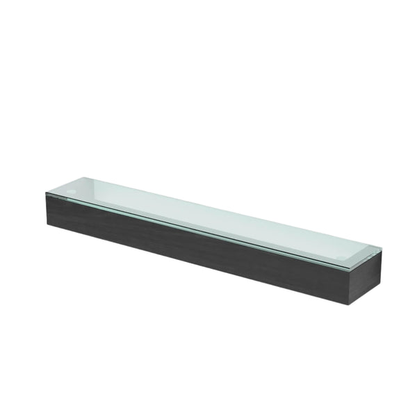 Glass shelf 'Slimline' dark oak