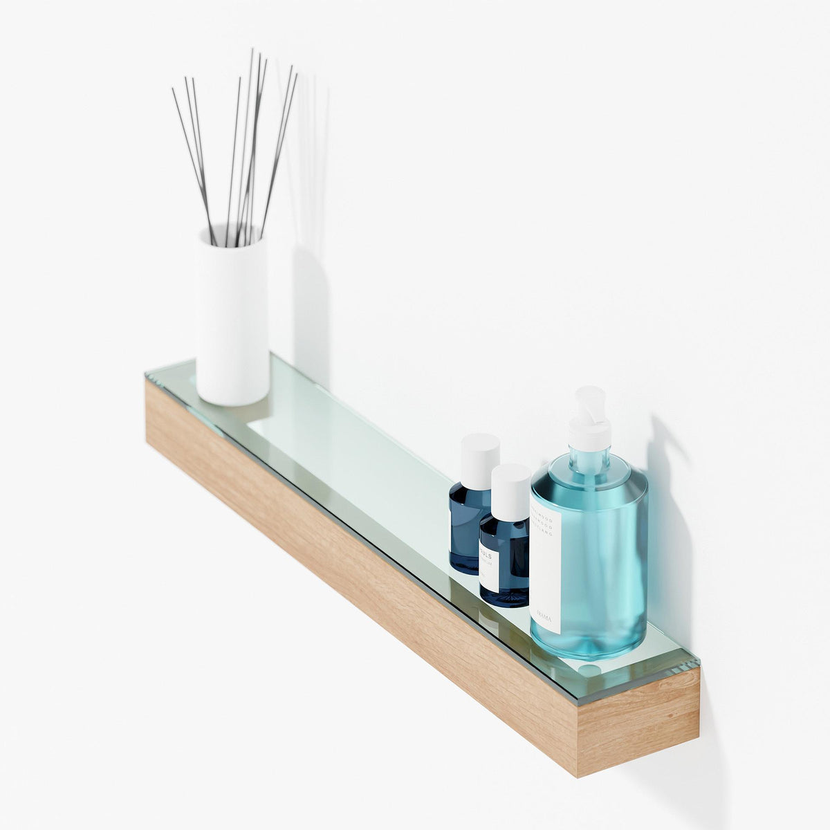 Glass shelf 'Slimline' oak