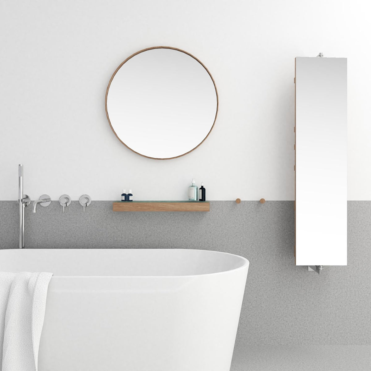 Glass shelf 'Slimline' oak