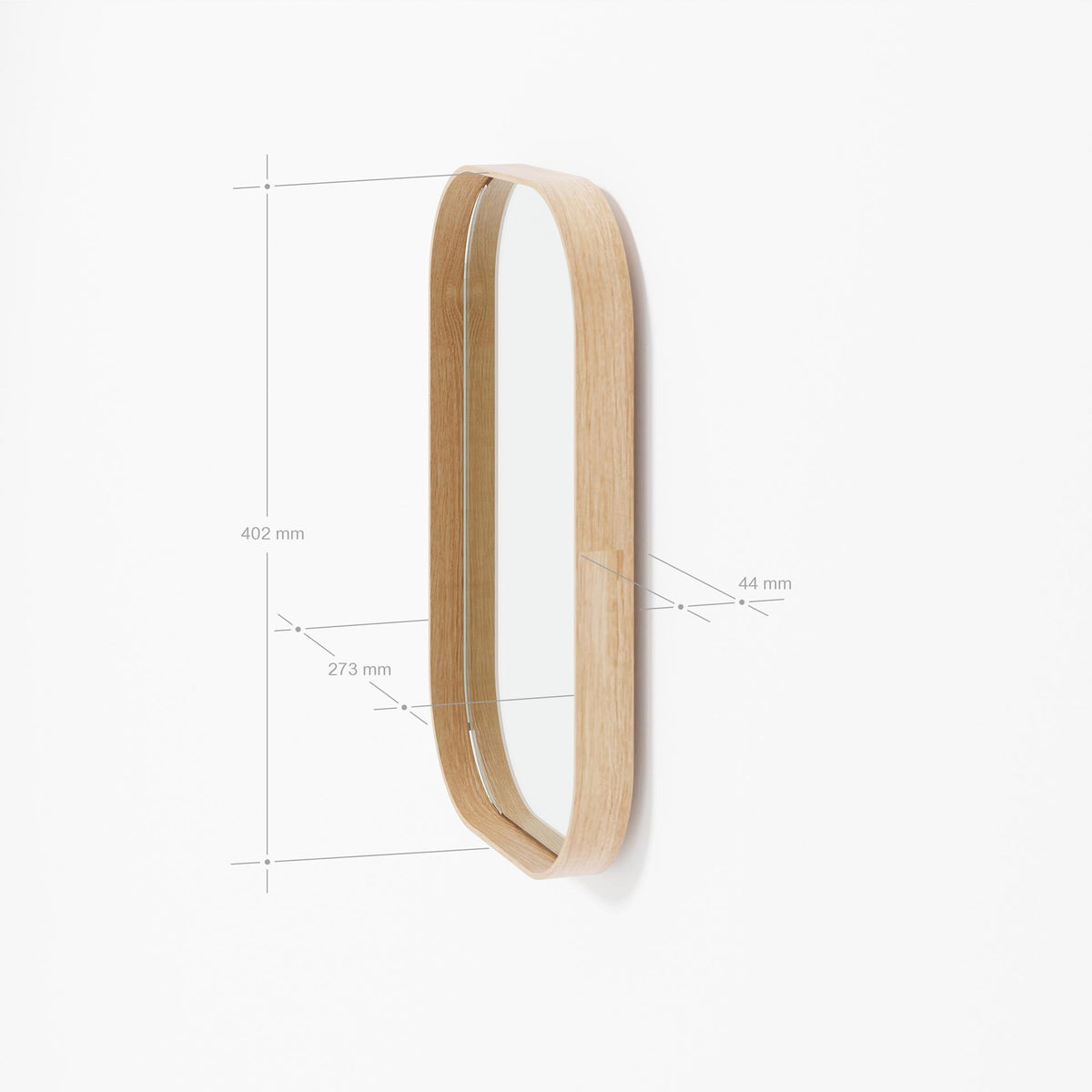 wall mirror outlook 40 - oak