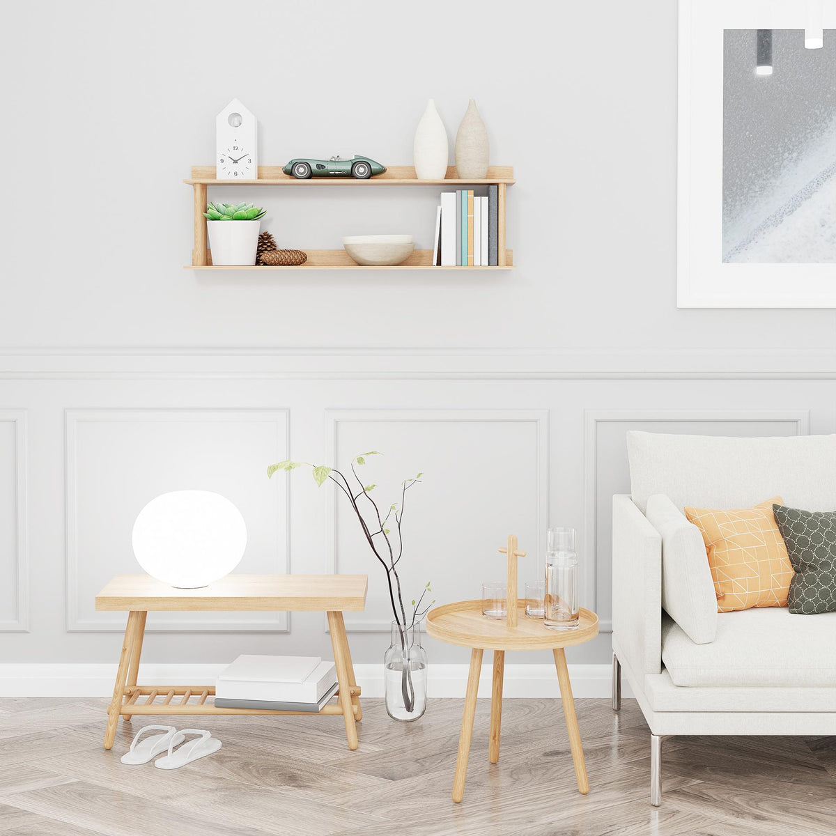 wall shelf platform 2 - oak