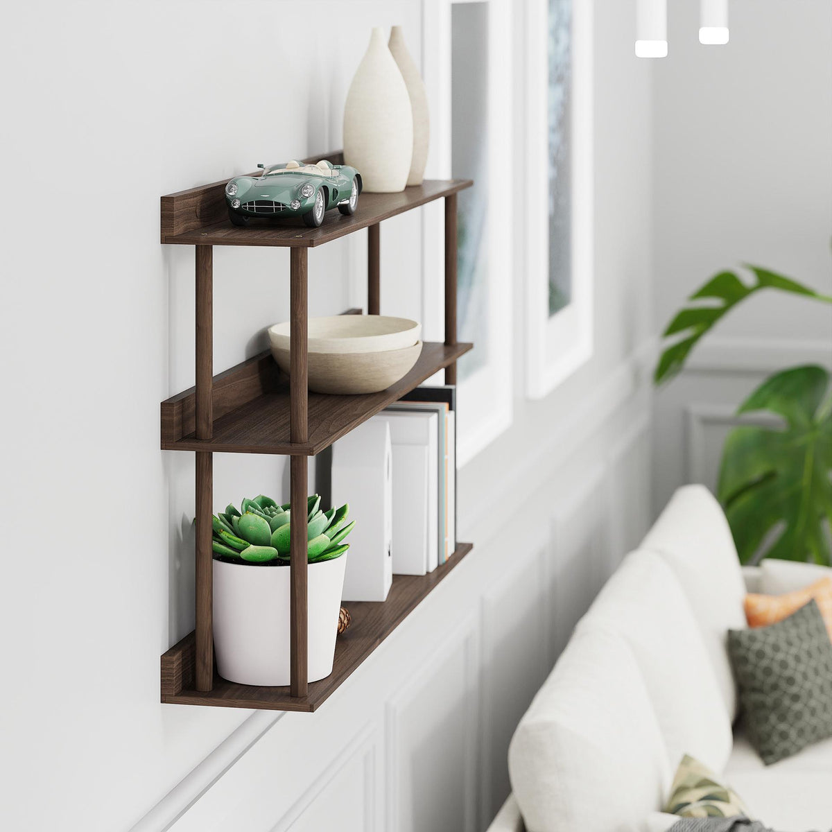 wall shelf platform 3 - walnut
