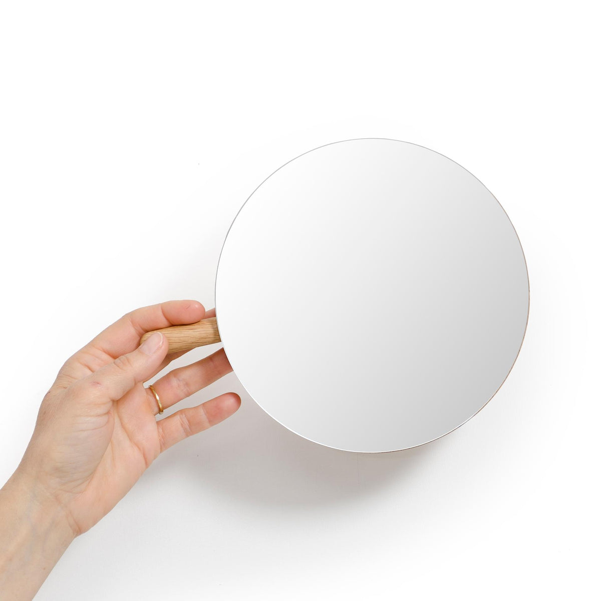 wall magnify mirror slimline - oak