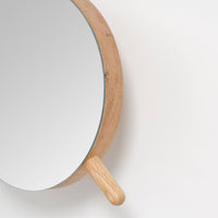 wall magnify mirror slimline - oak