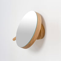 wall magnify mirror slimline - oak