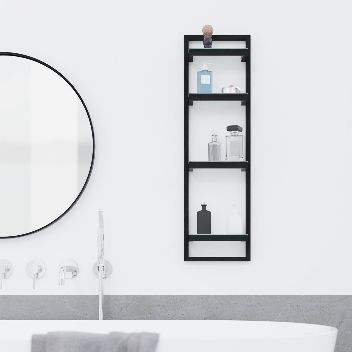 Wall shelf 'Zone' dark oak